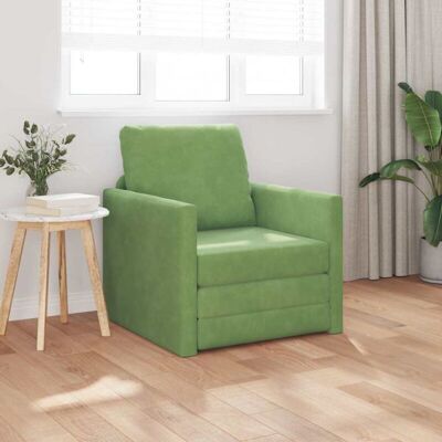 Sofá Cama De Piso Verde Claro 74 X 77 X 81 Cm Terciopelo Vidaxl Sofá Cama De Piso Verde Claro 74 X 77 X 81 Cm Terciopelo Vidaxl