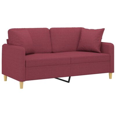 Sofá De 2 Plazas Con Cojines Tela Rojo Tinto 140 Cm Vidaxl Sofá De 2 Plazas Con Cojines Tela Rojo Tinto 140 Cm Vidaxl