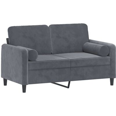 MAISONCHIC Modelo - Sofá de terciopelo gris oscuro de 2 plazas MAISONCHIC Modelo - Sofá de terciopelo gris oscuro de 2 plazas