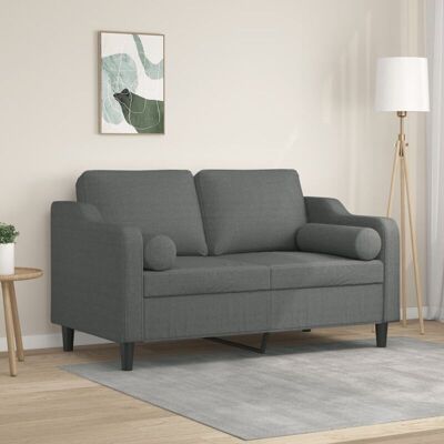 Sofá De 2 Plazas Con Cojines Tela Gris Oscuro 120 Cm Vidaxl Sofá De 2 Plazas Con Cojines Tela Gris Oscuro 120 Cm Vidaxl