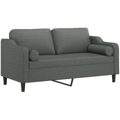Sofá De 2 Plazas Con Cojines Tela Gris Oscuro 140 Cm Vidaxl Sofá De 2 Plazas Con Cojines Tela Gris Oscuro 140 Cm Vidaxl