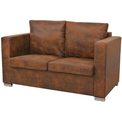 Sofá De 2 Plazas De Cuero Artificial De Ante 137x73x82 Cm Vidaxl Sofá De 2 Plazas De Cuero Artificial De Ante 137x73x82 Cm Vidaxl