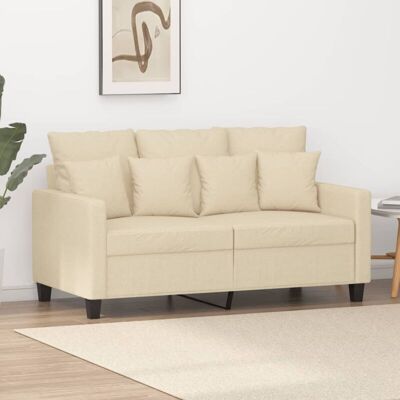 vidaXL Sofá 2 Plazas 120 cm Tela Crema vidaXL Sofá 2 Plazas 120 cm Tela Crema