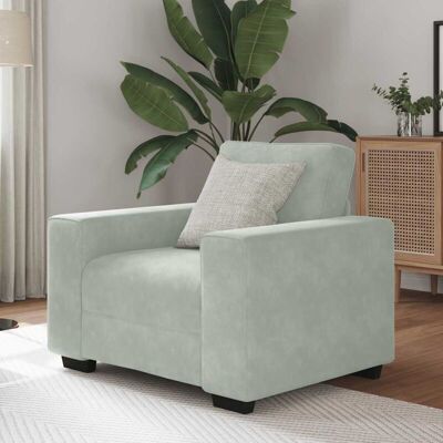 Vidaxl Sillón sofá gris claro 60cm Terciopelo - Armchair sofa Vidaxl Sillón sofá gris claro 60cm Terciopelo - Armchair sofa