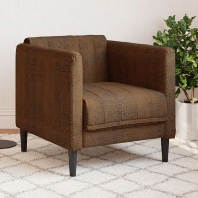 Sillón De Cuero Sintético De Ante Marrón Vidaxl Sillón De Cuero Sintético De Ante Marrón Vidaxl