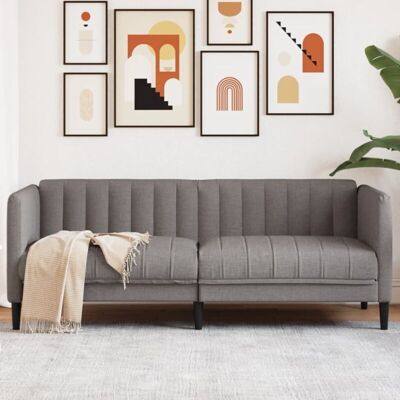 Sofá De 2 Plazas Tela Gris Taupe Vidaxl Sofá De 2 Plazas Tela Gris Taupe Vidaxl