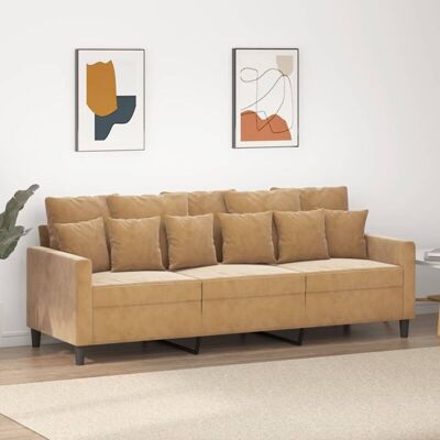 Sofá de terciopelo de 3 plazas - Muebles Sofá de terciopelo de 3 plazas - Muebles