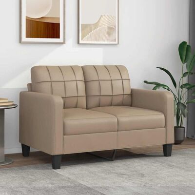 Sofá De 2 Plazas De Cuero Sintético Color Capuchino 120 Cm Vidaxl Sofá De 2 Plazas De Cuero Sintético Color Capuchino 120 Cm Vidaxl