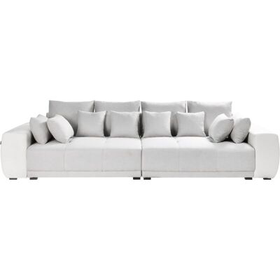 Sofá de Tela Beige Claro y Gris Claro Beliani - 4 Plazas - Sala Moderna Sofá de Tela Beige Claro y Gris Claro Beliani - 4 Plazas - Sala Moderna