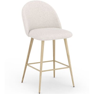 PRIVATEFLOOR Taburete Tapizado En Tela Bouclé - Diseño Escandinavo - 66cm - Evelyne PRIVATEFLOOR Taburete Tapizado En Tela Bouclé - Diseño Escandinavo - 66cm - Evelyne
