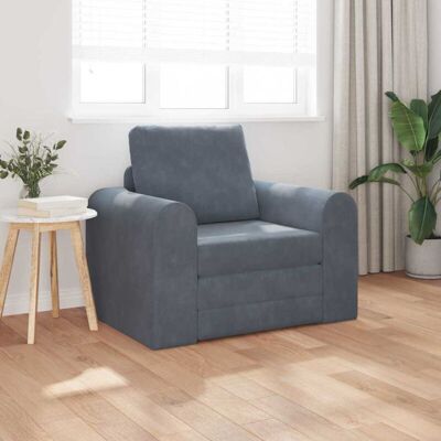 Sofá Cama Gris Oscuro 98 X 71 X 83 Cm Terciopelo Vidaxl Sofá Cama Gris Oscuro 98 X 71 X 83 Cm Terciopelo Vidaxl