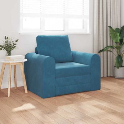 Sofá Cama Azul 98 X 71 X 83 Cm Terciopelo Vidaxl Sofá Cama Azul 98 X 71 X 83 Cm Terciopelo Vidaxl