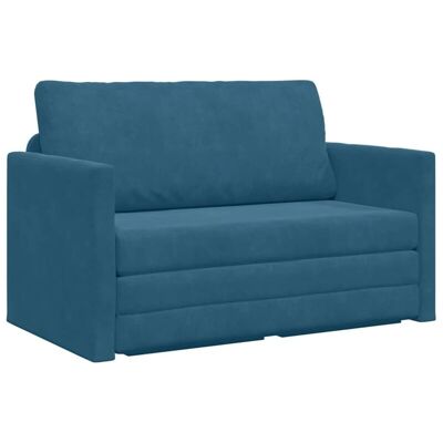 Sofá Cama Azul 124 X 204 X 61 Cm Terciopelo Vidaxl Sofá Cama Azul 124 X 204 X 61 Cm Terciopelo Vidaxl