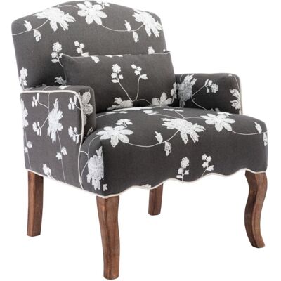 WAHSON OFFICE CHAIRS Wahson Sillón De Lino Sillón Sofá Individual Estampado Con Motivos Florales Sillón De Ocasión Retro Reclinable Para Salón Dormitorio, Gris WAHSON OFFICE CHAIRS Wahson Sillón De Lino Sillón Sofá Individual Estampado Con Motivos Florales Sillón De Ocasión Retro Reclinable Para Salón Dormitorio, Gris