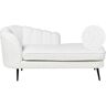 Beliani - Chaise lounge bouclé izquierdo diseño moderno tapicería patas metal negras blanco crema Allier - Blanco