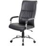 ALTRI Silla de oficina Bendigo, Sillón alto presidencial con reposabrazos, Silla de oficina ergonómica, 69x60h120/130 Cm, Negro