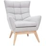 MILIBOO Sillón nórdico gris claro y madera brody - Gris claro