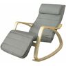 Sillón de Relax, Silla de Relax, Mecedora-Reposapiés Ajustable,Gris FST16-DG Sobuy es