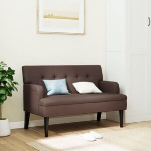 Vidaxl - Banco Con Respaldo Cuero Sintético Marrón 112x65,5x75 Cm Vidaxl - Banco Con Respaldo Cuero Sintético Marrón 112x65,5x75 Cm