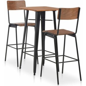 Conjunto De Mesa Alta Con Taburetes 3 Piezas Acero Negro Vidaxl Conjunto De Mesa Alta Con Taburetes 3 Piezas Acero Negro Vidaxl