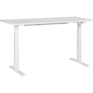 BELIANI Escritorio De Altura Regulable Eléctrico Oficina Moderna Patas Cuadradas 160 X 72 Cm Tablero Blanco Soporte De Acero Blanco Destines BELIANI Escritorio De Altura Regulable Eléctrico Oficina Moderna Patas Cuadradas 160 X 72 Cm Tablero Blanco Soporte De Acero Blanco Destines