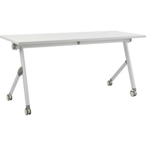 BELIANI Escritorio Rectangular Moderno Plegable Con Ruedas Mesa Móvil Portátil Estructura Metálica 160 X 60 Cm Blanco Bendi BELIANI Escritorio Rectangular Moderno Plegable Con Ruedas Mesa Móvil Portátil Estructura Metálica 160 X 60 Cm Blanco Bendi