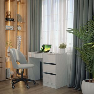Escritorio Vicco Sherry - Blanco alto brillo - 90x40cm con cajones Escritorio Vicco Sherry - Blanco alto brillo - 90x40cm con cajones