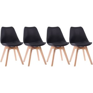 HAPPY GARDEN Lote De 4 Sillas Escandinavas Nora Color Negro Con Cojín HAPPY GARDEN Lote De 4 Sillas Escandinavas Nora Color Negro Con Cojín