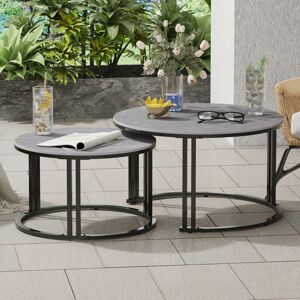 Unho - Mesa De Centro Industrial Mesa Nido Mármol, Gris Unho - Mesa De Centro Industrial Mesa Nido Mármol, Gris