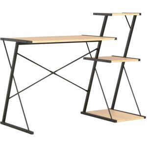 Helloshop26 - Mesa Escritorio Puesto De Trabajo Mueble Ordenador Estudio Con Estante Y Roble 116 X 50 X 93 Cm Negro 020023480 Helloshop26 - Mesa Escritorio Puesto De Trabajo Mueble Ordenador Estudio Con Estante Y Roble 116 X 50 X 93 Cm Negro 020023480