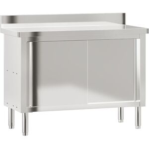 Mesa De Trabajo De Cocina Puertas Correderas Acero Inoxidable Vidaxl Mesa De Trabajo De Cocina Puertas Correderas Acero Inoxidable Vidaxl