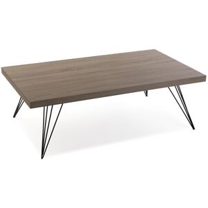 Versa Texas Mesa baja de café, 38x120x70cm - Marrón y Negro