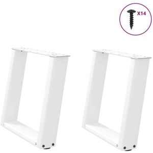 vidaXL Patas de Mesa de Centro Forma U 2 pzas Blancas Acero - Patas de Mesa vidaXL Patas de Mesa de Centro Forma U 2 pzas Blancas Acero - Patas de Mesa