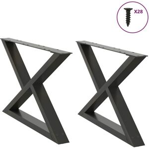 Vidaxl - Patas Para Mesa De Centro (2 Unidades), Antracita, 70 X (42-43,3) Cm, Acero Vidaxl - Patas Para Mesa De Centro (2 Unidades), Antracita, 70 X (42-43,3) Cm, Acero