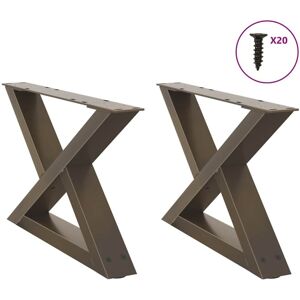 Vidaxl - Patas Para Mesa De Centro (2 Unidades), Acero Natural, 50 X (30-31,3) Cm. Vidaxl - Patas Para Mesa De Centro (2 Unidades), Acero Natural, 50 X (30-31,3) Cm.