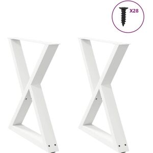 Patas Para Mesa De Comedor (2 Unidades), Color Blanco, 70 X (72-73,3) Cm, Acero Vidaxl Patas Para Mesa De Comedor (2 Unidades), Color Blanco, 70 X (72-73,3) Cm, Acero Vidaxl