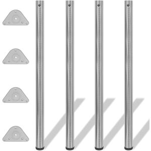 Vidaxl - 4 Patas De Mesa Ajustables En Alturas 1100 Mm Color Níquel Pulido Vidaxl - 4 Patas De Mesa Ajustables En Alturas 1100 Mm Color Níquel Pulido
