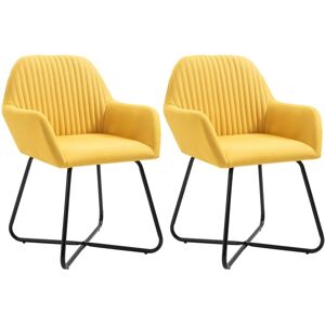 Sillas De Comedor 2 Unidades Tela Amarillo Vidaxl Sillas De Comedor 2 Unidades Tela Amarillo Vidaxl