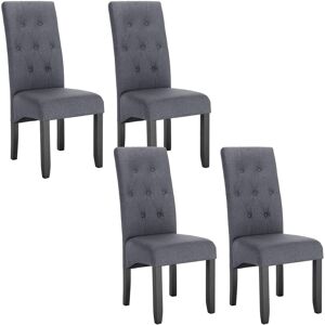 Woltu Sillas De Comedor Set De 4 Sillas Cocina Asiento Acolchado Tapizado En Lino Estructura De Madera Sillón Gris Oscuro Woltu Sillas De Comedor Set De 4 Sillas Cocina Asiento Acolchado Tapizado En Lino Estructura De Madera Sillón Gris Oscuro