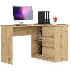 Akord - Escritorio Esquinero B16 Roble Artisan 124 Cm Con Lado Derecho 3 Cajones Frente En Color Roble Artisan 2 Estantes 124x85x77 Cm Akord - Escritorio Esquinero B16 Roble Artisan 124 Cm Con Lado Derecho 3 Cajones Frente En Color Roble Artisan 2 Estantes 124x85x77 Cm