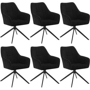 Woltu - Juego De 6 Sillas De Comedor Con Patas De Metal. Respaldo Y Asiento Giratorio. En Chenilla Y Pana Negra Woltu - Juego De 6 Sillas De Comedor Con Patas De Metal. Respaldo Y Asiento Giratorio. En Chenilla Y Pana Negra