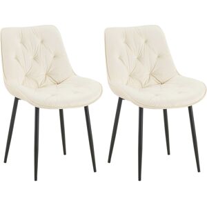 Sillas de comedor de terciopelo crema CLP - Silla Sillas de comedor de terciopelo crema CLP - Silla