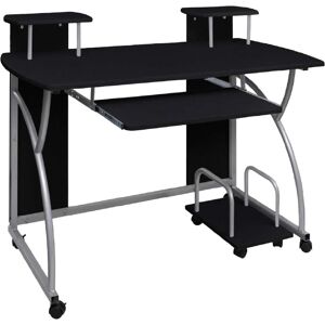 Helloshop26 - Mesa De Escritorio Puesto De Trabajo Mueble Para Ordenador Estudio Informático 110 X 52 X 88,5 Cm Madera Contrachapada Negro 020023743 Helloshop26 - Mesa De Escritorio Puesto De Trabajo Mueble Para Ordenador Estudio Informático 110 X 52 X 88,5 Cm Madera Contrachapada Negro 020023743