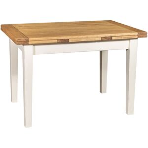 BISCOTTINI Mesa De Estilo Country Extensibile Armazón Blanco Envejecido Plan Con Efecto Natural BISCOTTINI Mesa De Estilo Country Extensibile Armazón Blanco Envejecido Plan Con Efecto Natural