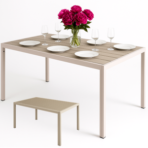 OEM Mesa De Aluminio Para Jard铆n, Table Para Balc贸n, Terraza Para Jard铆n, Beige, Madera OEM Mesa De Aluminio Para Jard铆n, Table Para Balc贸n, Terraza Para Jard铆n, Beige, Madera