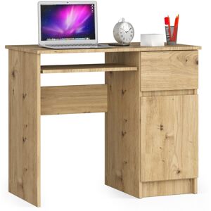 Escritorio De Ordenador Akord Piksel Roble Artisan De 90 Cm Con Lado Derecho Con Puerta 1 Cajón Frente En Color Roble Artisan 3 Estantes De 90x50x77 Cm Escritorio De Ordenador Akord Piksel Roble Artisan De 90 Cm Con Lado Derecho Con Puerta 1 Cajón Frente En Color Roble Artisan 3 Estantes De 90x50x77 Cm
