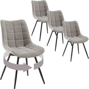 Juego De 4 Sillas De Comedor Para Salón, Oficina O Terraza, Con Respaldo Ergonómico, Asiento De Terciopelo Y Patas De Metal, Color Gris Claro - Woltu Juego De 4 Sillas De Comedor Para Salón, Oficina O Terraza, Con Respaldo Ergonómico, Asiento De Terciopelo Y Patas De Metal, Color Gris Claro - Woltu