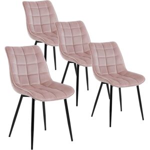 Woltu Juego De 4 Sillas De Comedor, Silla De Cocina, Asiento Acolchado De Terciopelo Grueso, Patas De Metal, Color Rosa Woltu Juego De 4 Sillas De Comedor, Silla De Cocina, Asiento Acolchado De Terciopelo Grueso, Patas De Metal, Color Rosa
