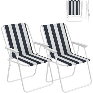 Woltu 2 Silla De Campamento Plegable Silla De Jardín Plegable Con Pasamanos Blancos + Azul Woltu 2 Silla De Campamento Plegable Silla De Jardín Plegable Con Pasamanos Blancos + Azul