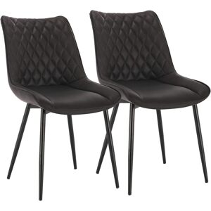 2x Sillas De Comedor Nordicas Estilo Vintage Juego De 2 Sillas De Cocina Sillas Tapizadas En Cuero Sintetico Aspecto De Cuero Antiguo Estructura De Metal Sillas Comedor Antracita - Woltu 2x Sillas De Comedor Nordicas Estilo Vintage Juego De 2 Sillas De Cocina Sillas Tapizadas En Cuero Sintetico Aspecto De Cuero Antiguo Estructura De Metal Sillas Comedor Antracita - Woltu